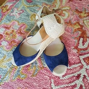 Suede platform espadrille sandals